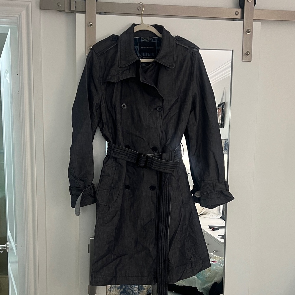 Banana Republic Charcoal Trench Coat
